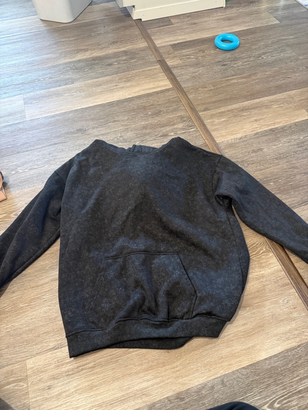 Cozy Washed Black Pullover Sweatshirt